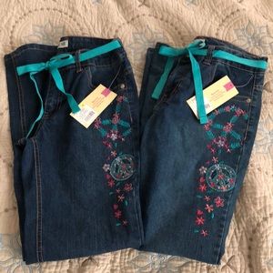 2 Pairs of Cherokee Embellished Jeans